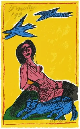 Zeefdruk Corneille - Elle attend