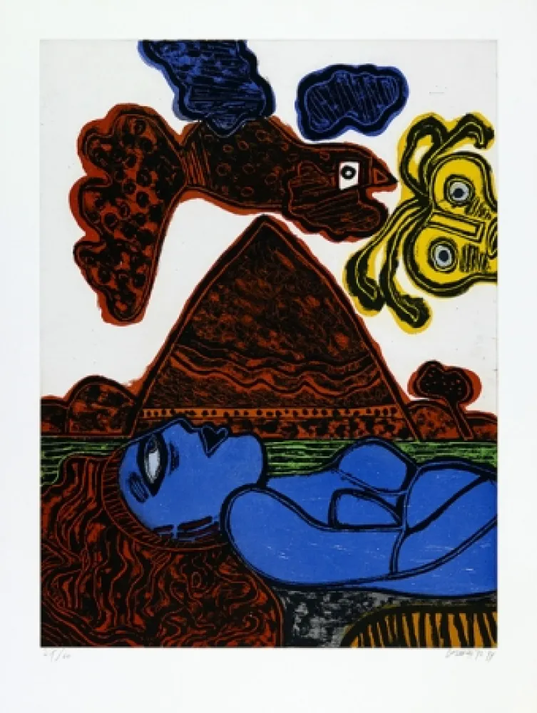 Aquatint Corneille - Hoggar en fête. 