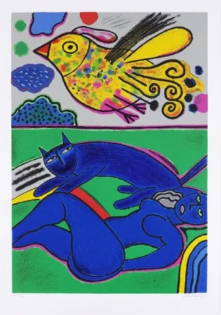 Zeefdruk Corneille - Le doux félin de l'été