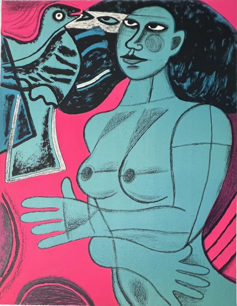 Lithografie Corneille -  Lithographie Tendre est l'oiseau 1991