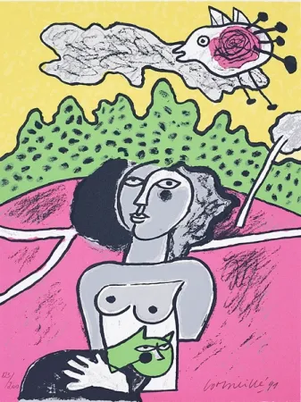 Zeefdruk Corneille - Terre habitée