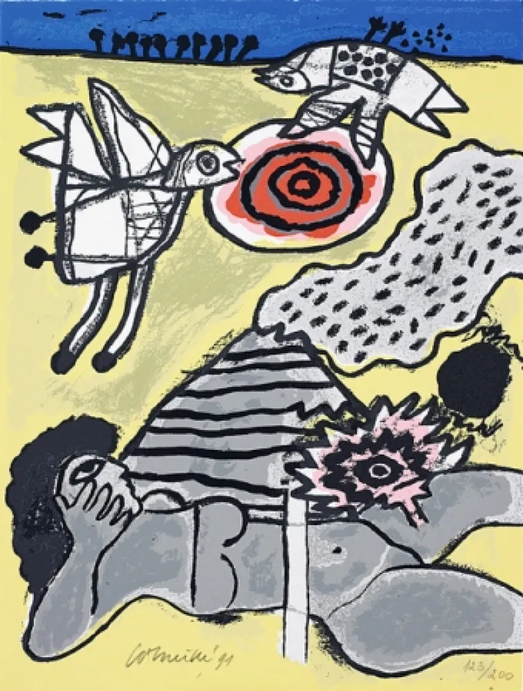 Zeefdruk Corneille - Terre habitée