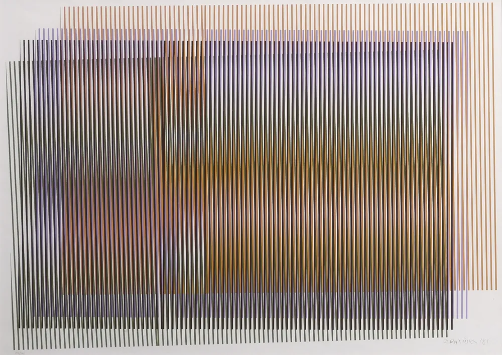 Zeefdruk Cruz-Diez - Carlos Cruz-Diez (1923–2019) - Kinetic Composition - Serigraphy on paper - 1981