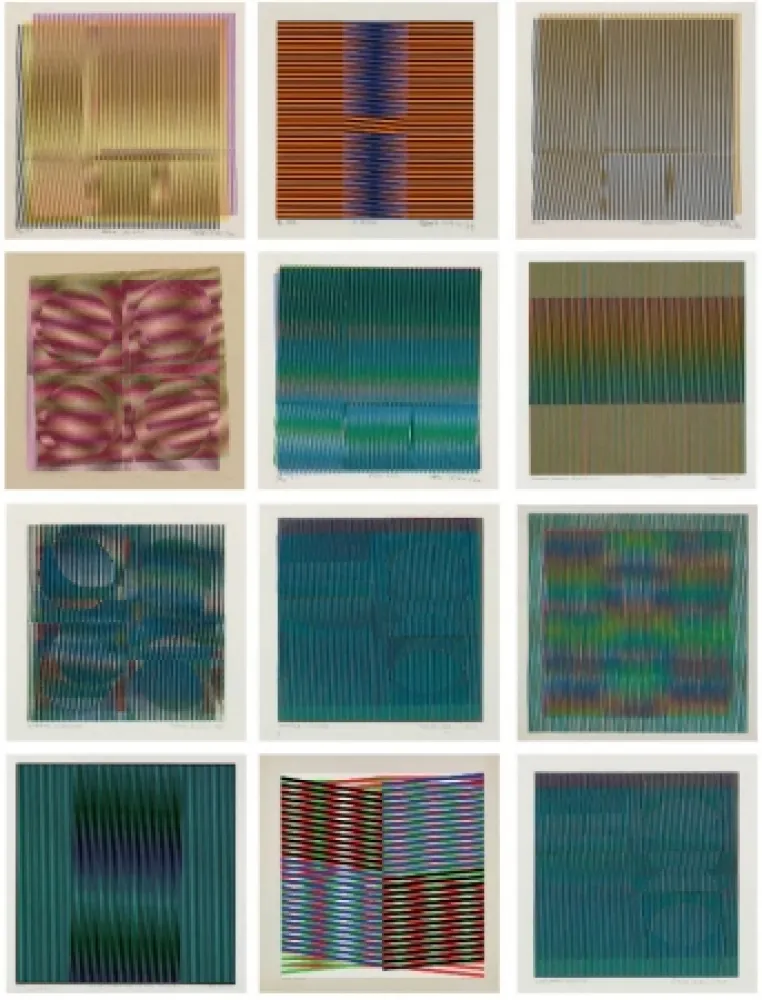 Zeefdruk Cruz-Diez - Grupo de 15 Serigrafías sobre papel 