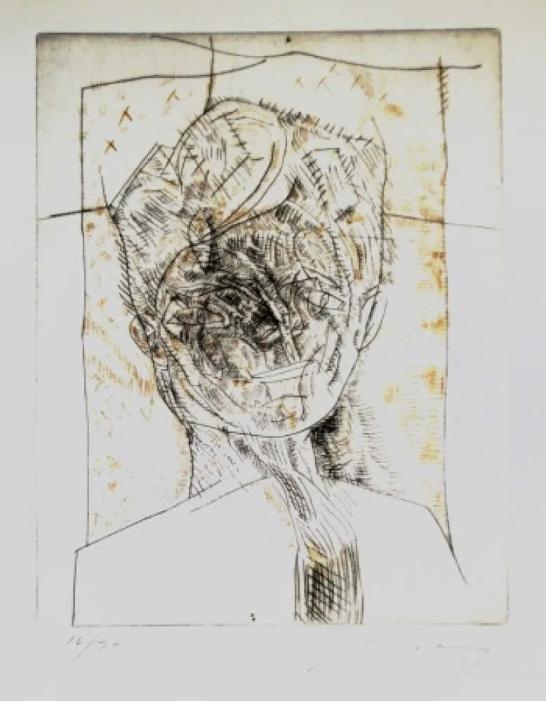 Ets En Aquatint Cuevas - Portrait
