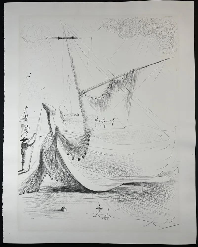 Lithografie Dali - Departure of The Fisherman