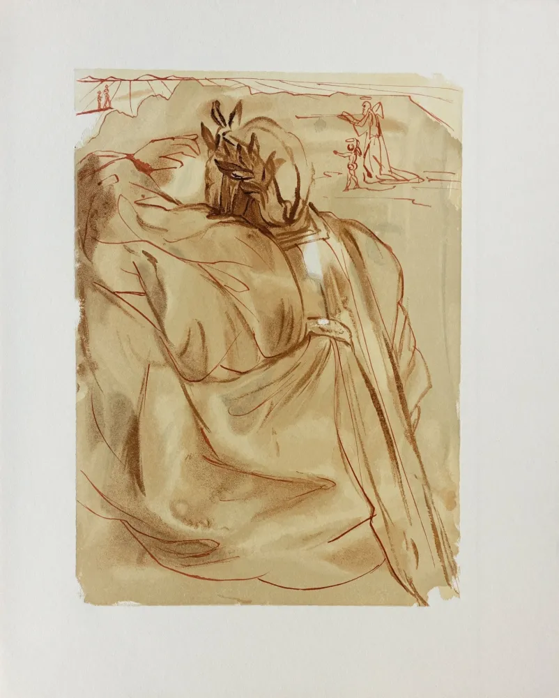 Houtsnede Dali - Divine Comédie, Purgatoire 30, L'annonce d'un grand événement