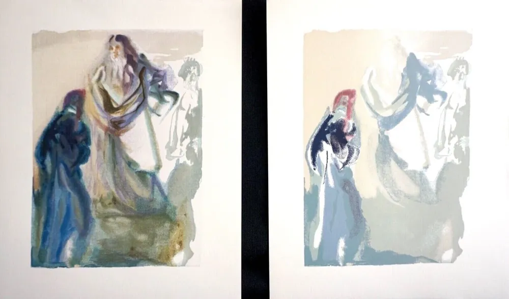 Houtsnede Dali - Divine Comedy Hell Canto 27 Decomposition (2 Pieces)