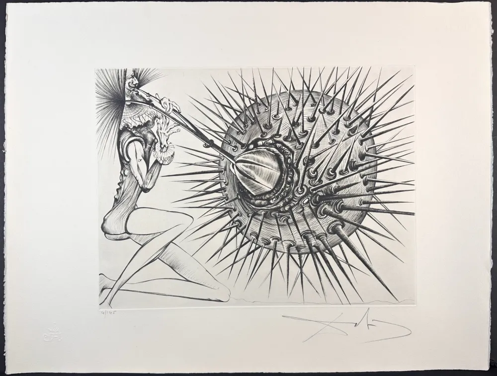 Gravure Dali - Don Quichotte et l'oursin