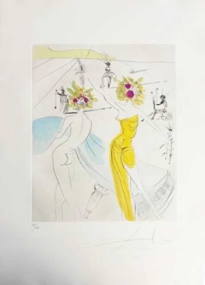 Droge Naald Dali - Femme-fleurs au piano (Flower-women at the Piano)