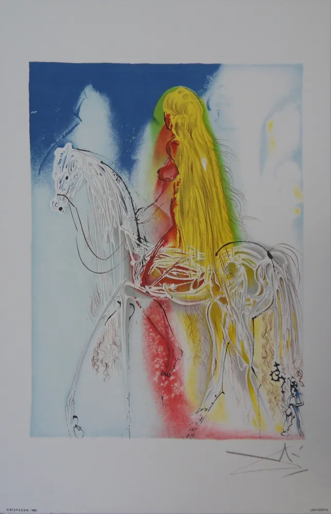 Lithografie Dali - Les Chevaux, Lady Godiva
