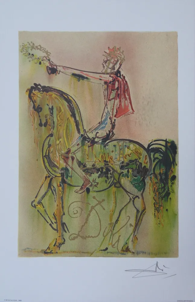 Lithografie Dali - Les Chevaux, Le Chevalier Romain