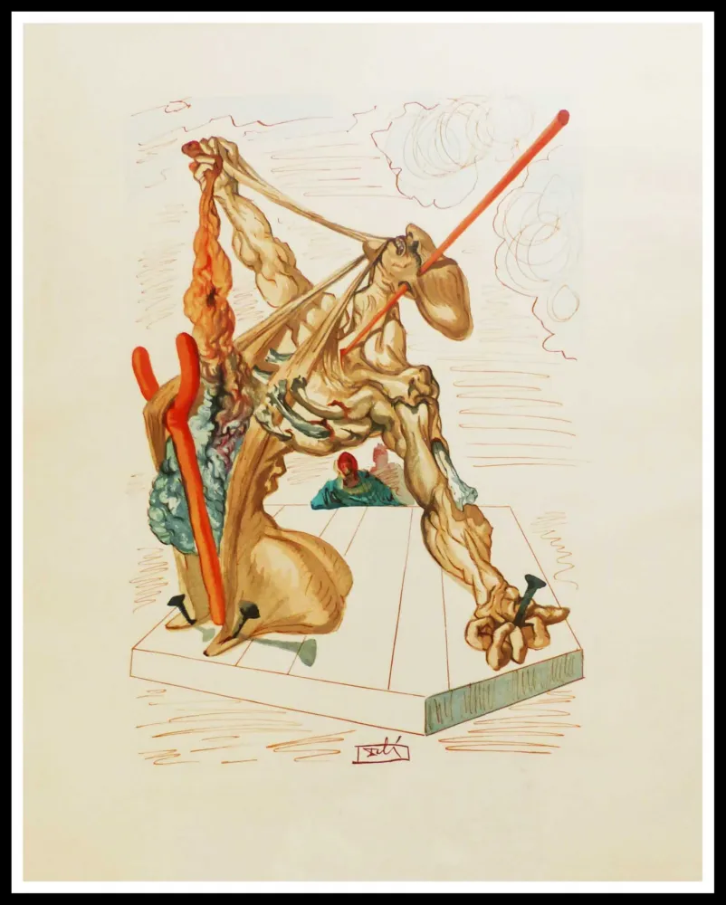 Houtsnede Dali - LES FALSIFICATEURS