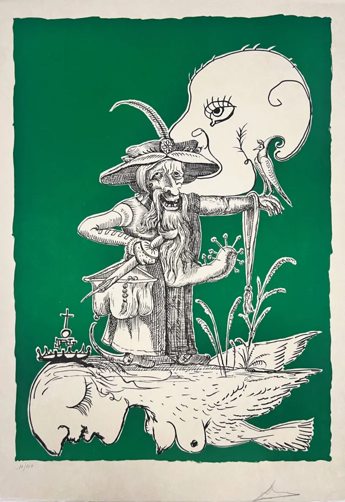 Lithografie Dali - Les Songes Drôlatiques de Pantagruel, Planche I