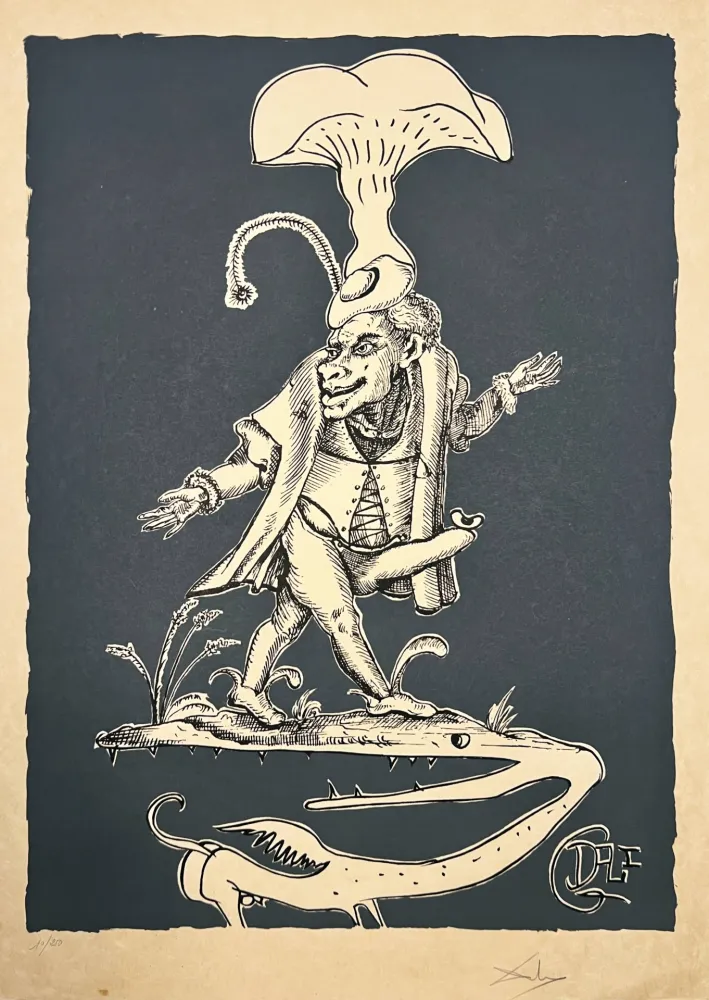 Lithografie Dali - Les Songes Drôlatiques de Pantagruel, Planche IX