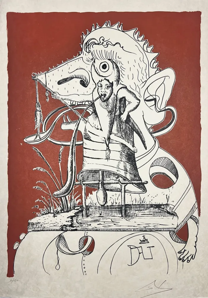 Lithografie Dali - Les Songes Drôlatiques de Pantagruel, Planche XIV