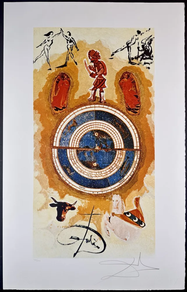 Lithografie Dali - Lyle Stuart Tarot Prints Wheel of Fortune