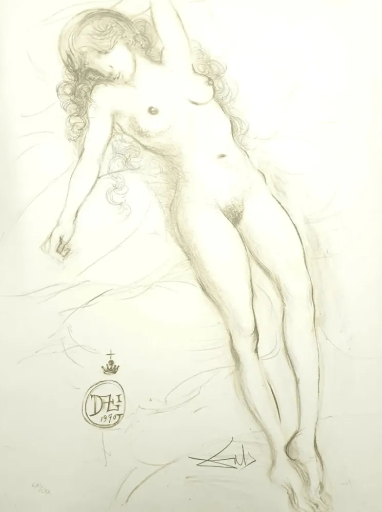 Lithografie Dali - Nude with Raised Arms