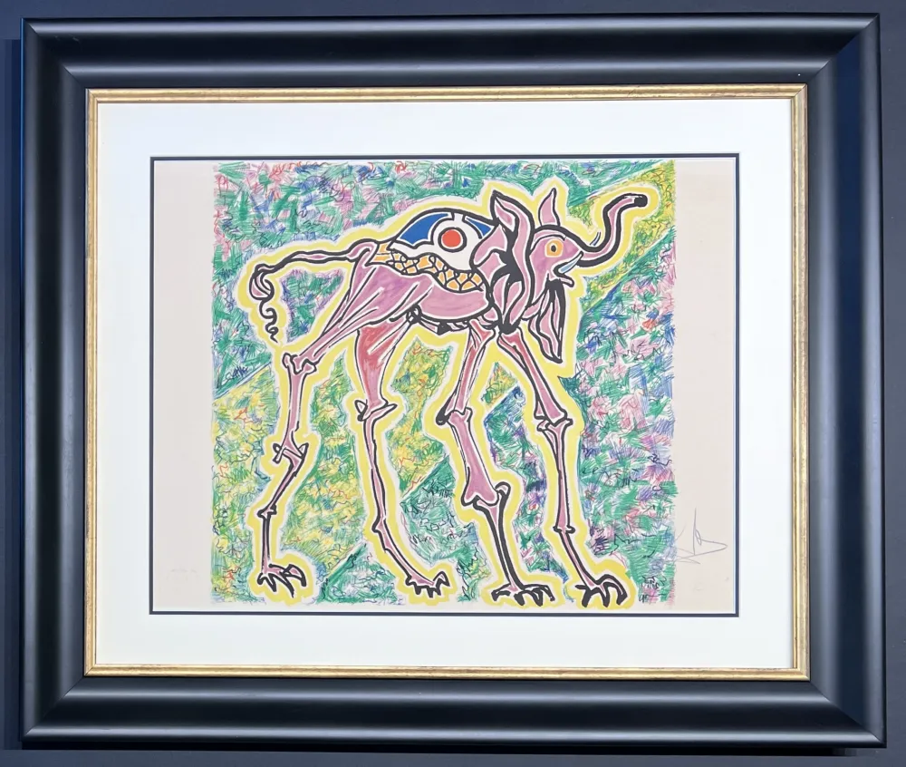 Lithografie Dali - Salvador Dalì (1904-1989) - Elefante-cicogna (Elephant-stork) - Coloured lithograph on Arches paper