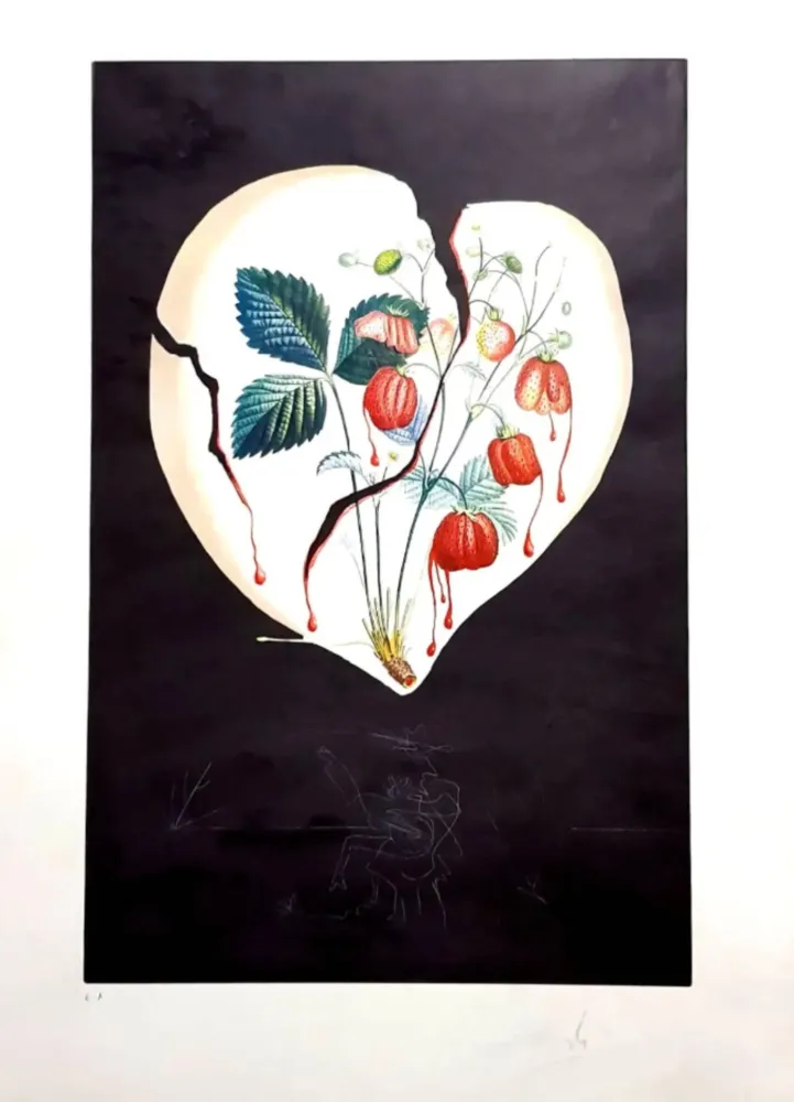 Lithografie Dali - Strawberry Heart