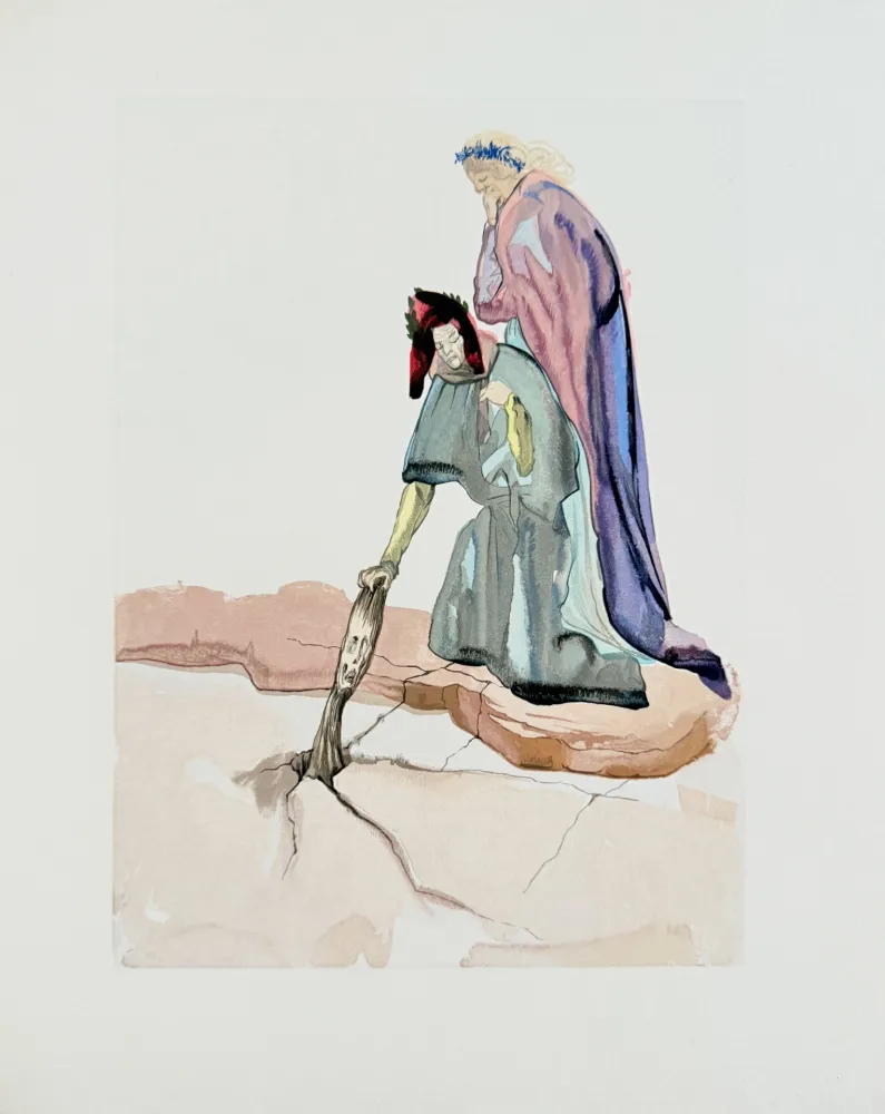 Houtsnede Dali - The Inferno, Canto 32 - Les Traitres envers leur patrie