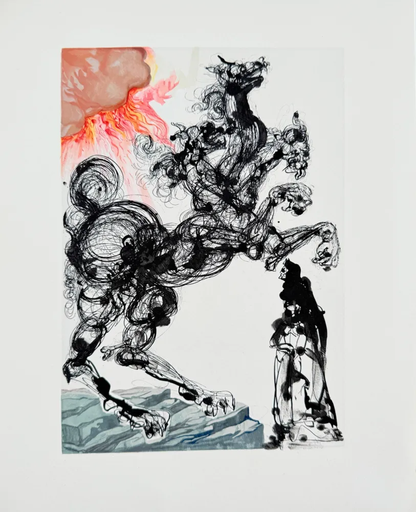 Houtsnede Dali - The Inferno, Canto 6 - Cerberus