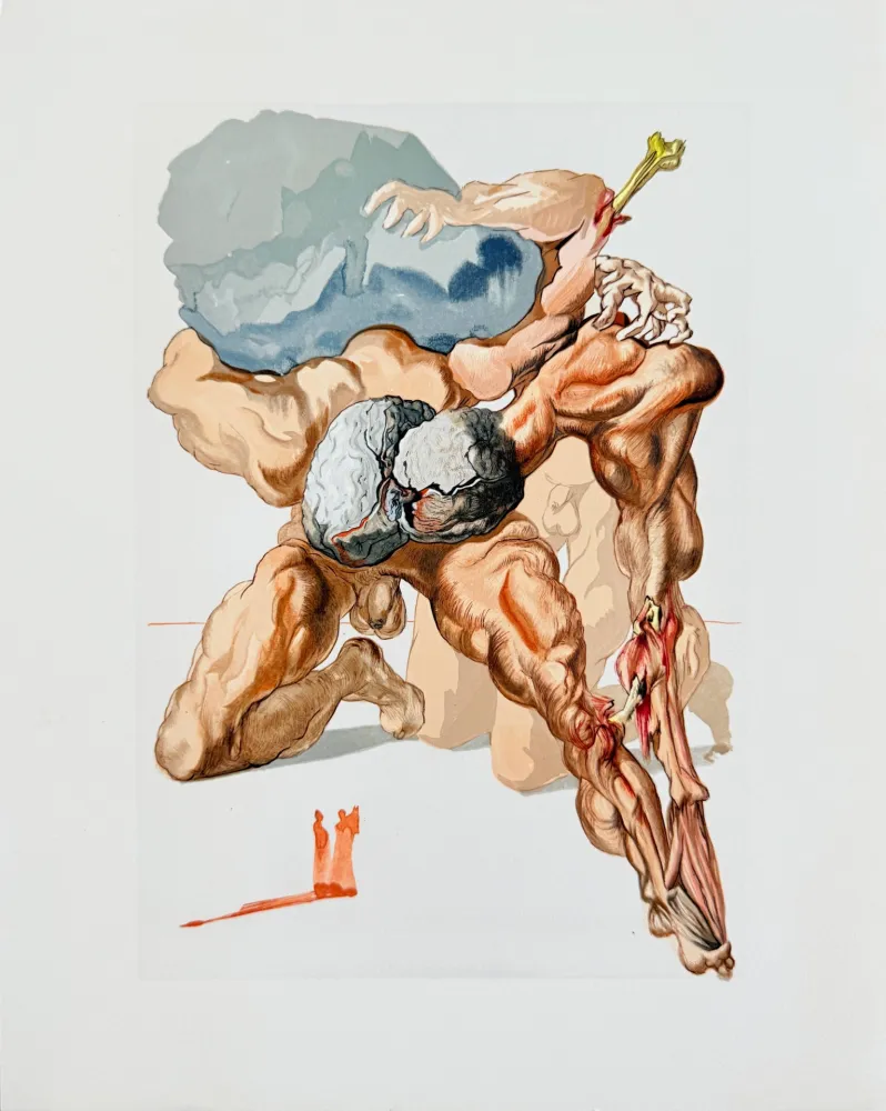 Houtsnede Dali - The Inferno, Canto 7 - The Avaricious and the Prodigal