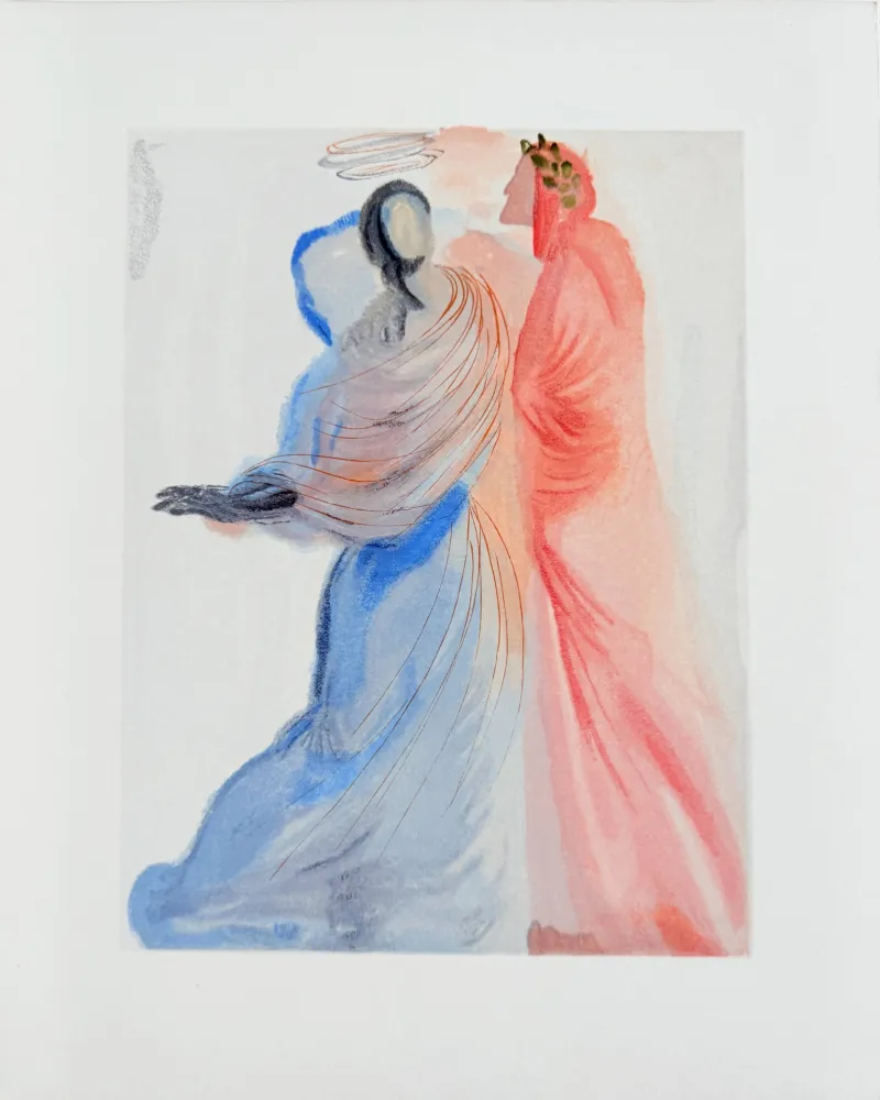 Houtsnede Dali - The Paradise, Canto 18 - La Splendeur de Béatrice