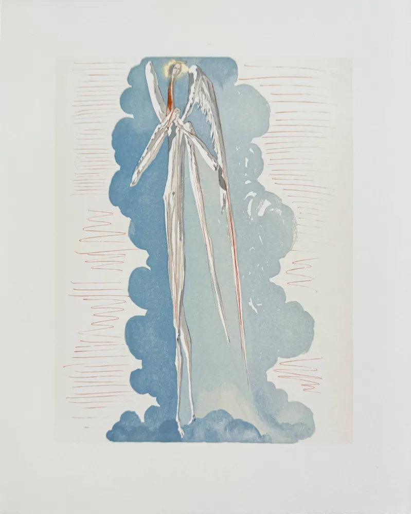 Houtsnede Dali - The Paradise, Canto 22 - The Angel of the Seventh Sphere
