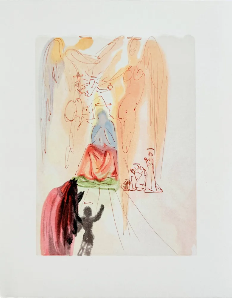 Houtsnede Dali - The Paradise, Canto 23 - Triumph of Christ and the Virgin