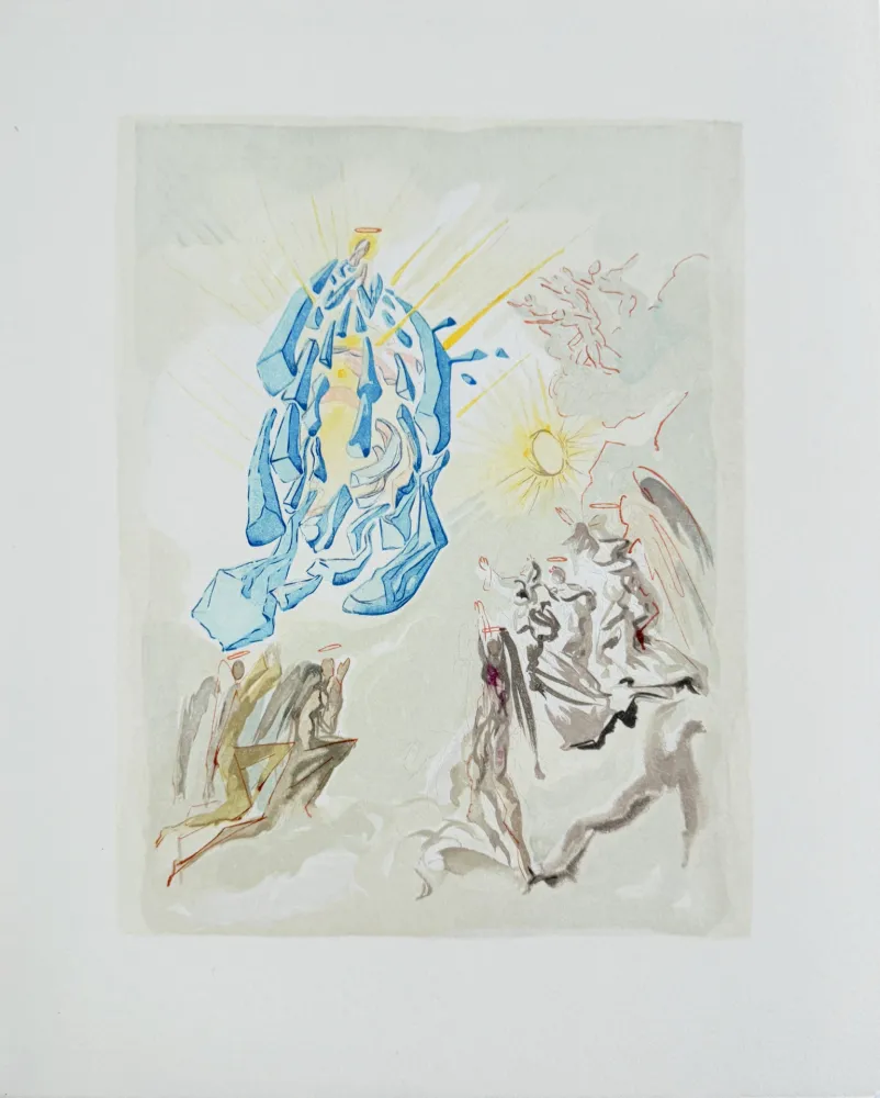 Houtsnede Dali - The Paradise, Canto 26 - Dante Recovers his Sight