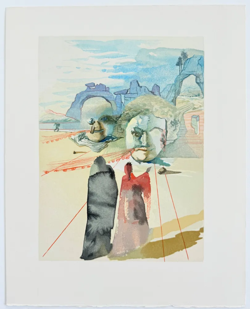 Houtsnede Dali - The Purgatory, Canto 20 - Avarice and Prodigality