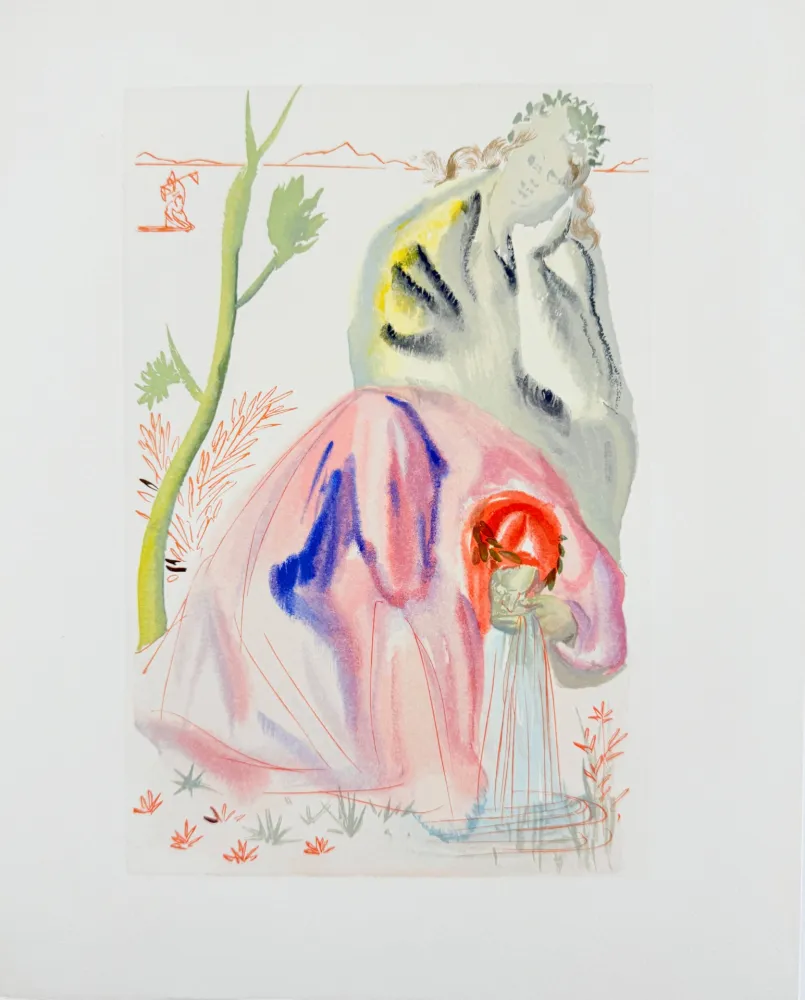 Houtsnede Dali - The Purgatory, Canto 21 - The Source