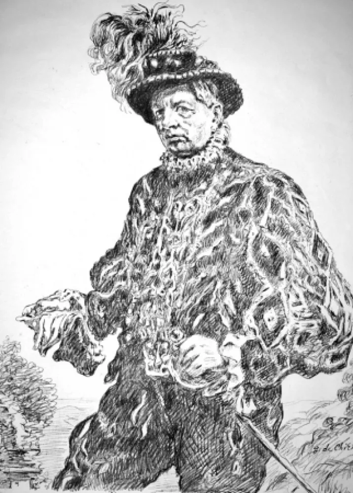 Lithografie De Chirico - Autoritratto in costume