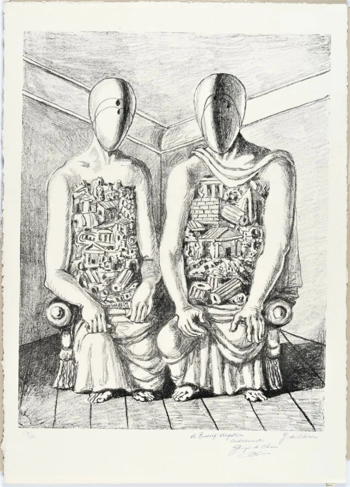 Lithografie De Chirico - Gli Archeologi V