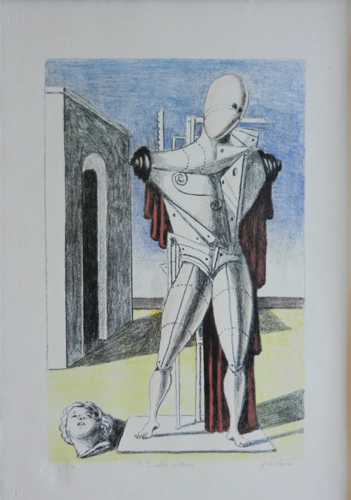 Lithografie De Chirico - Il trovatore solitario