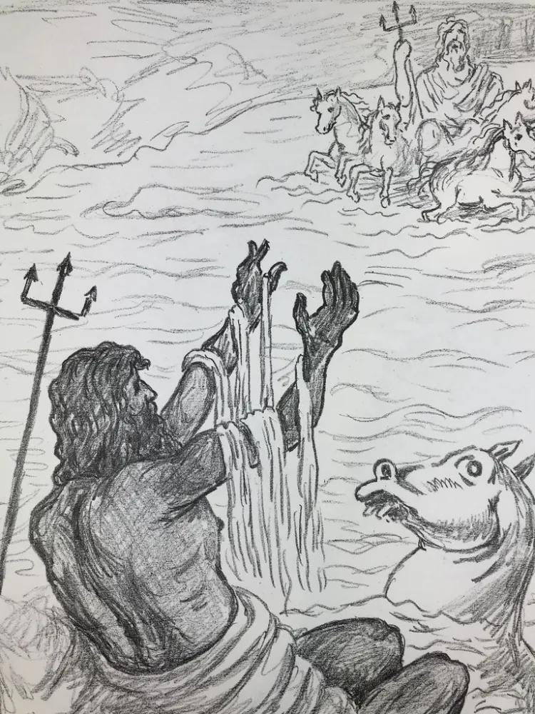 Lithografie De Chirico - Nettuno