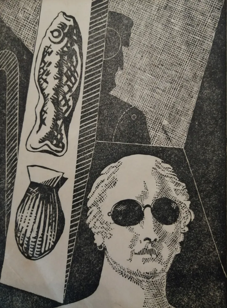 Houtsnede De Chirico - Portrait d'Apollinaire
