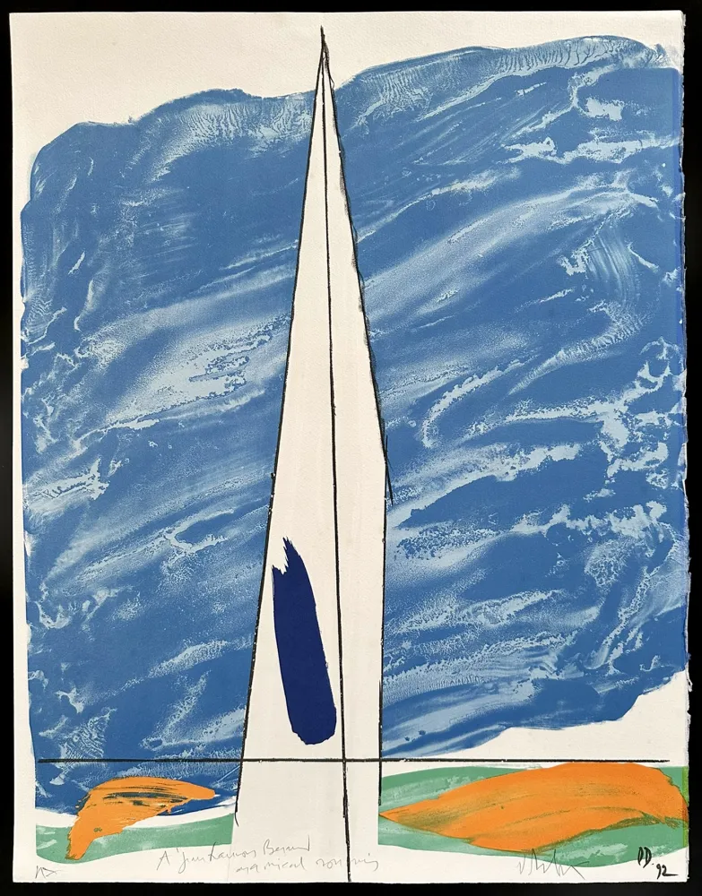 Lithografie Debré - Composition à la voile blanche