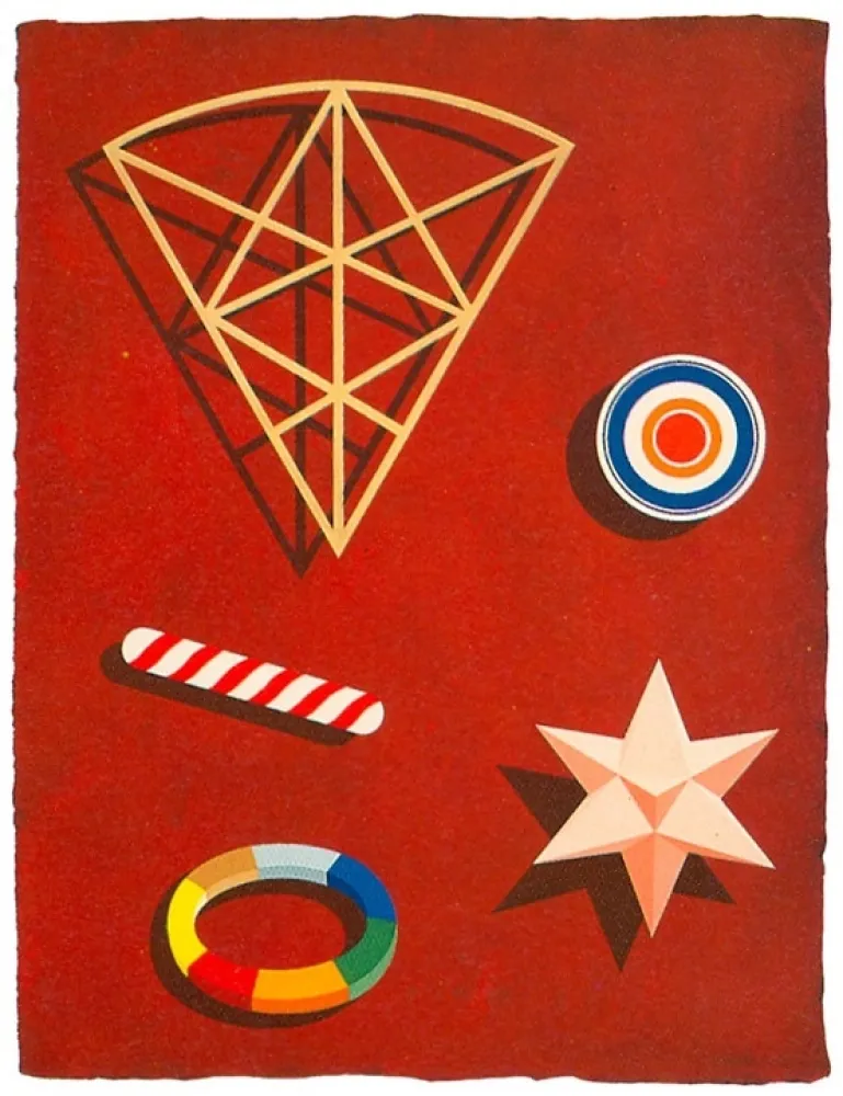 Zeefdruk Del Pezzo - Rosso pompeiano