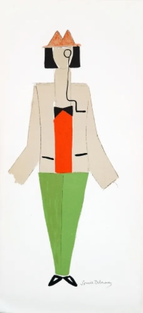 Lithografie Delaunay - 1921 costume for Dada party in Paris