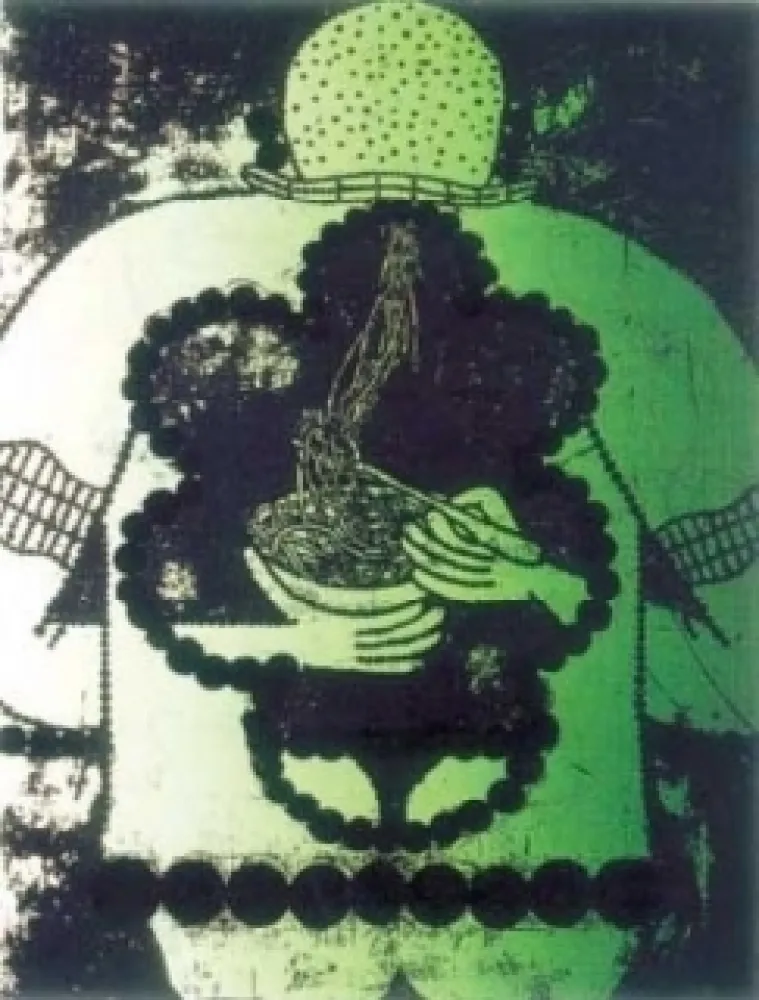 Lithografie Dokoupil - Mangeur de spaghettis