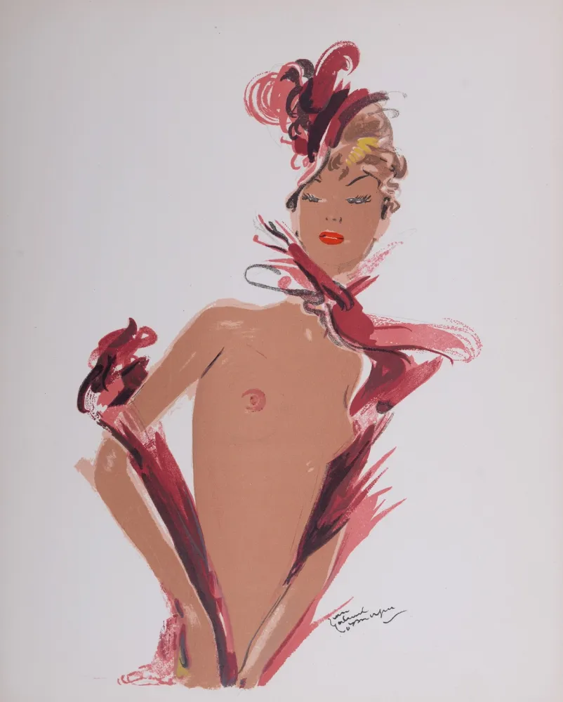 Lithografie Domergue - La Parisienne : Arlette, 1956