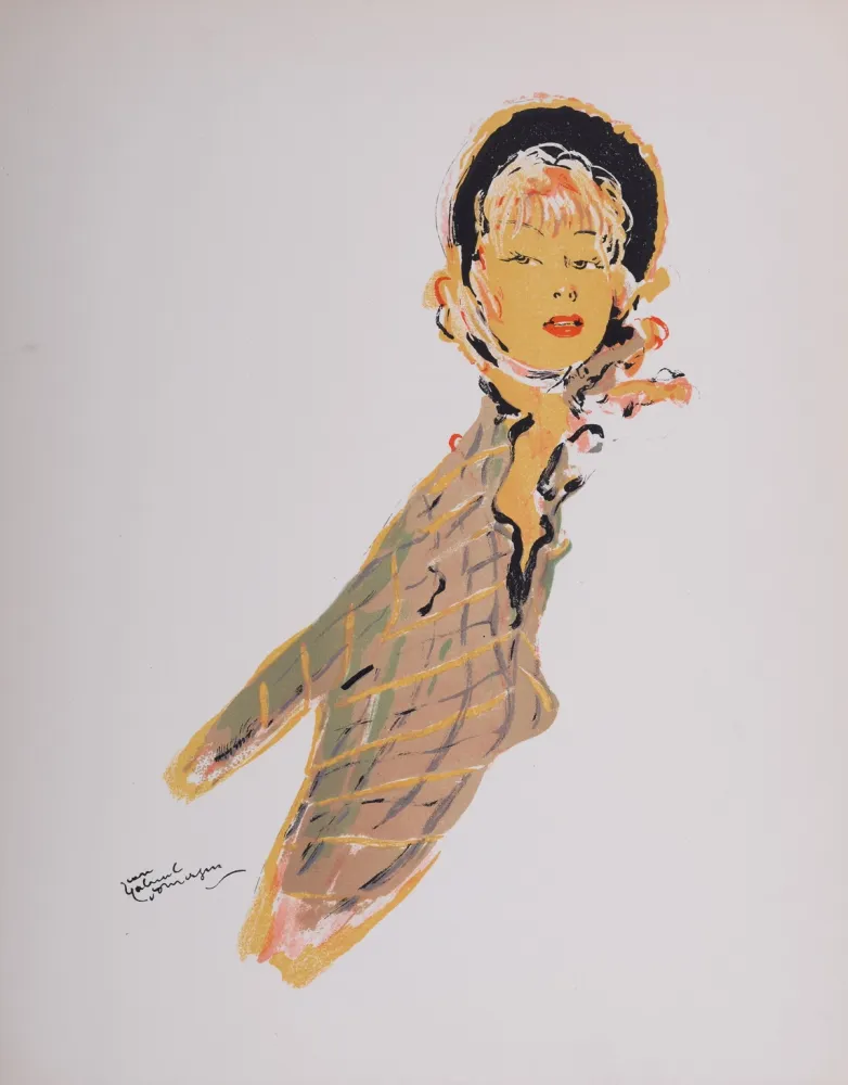 Lithografie Domergue - La Parisienne : Guillaumette, 1956