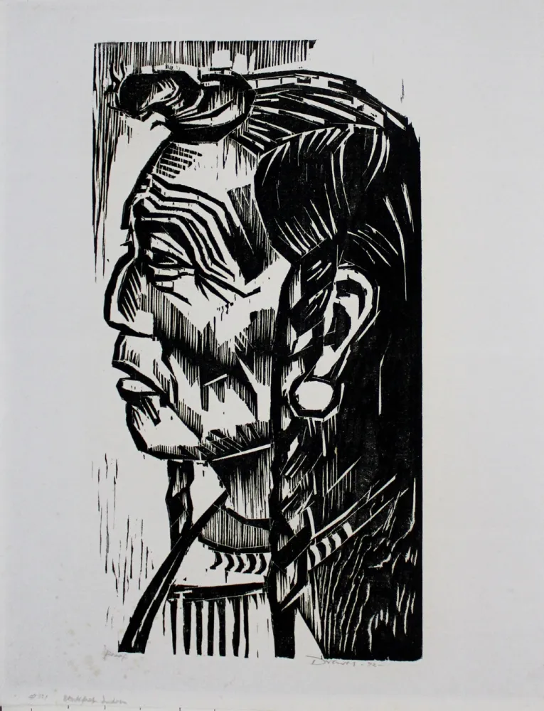 Houtsnede Drewes - Blackfoot