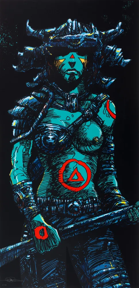 Zeefdruk Druillet - Guerrière de la Nuit