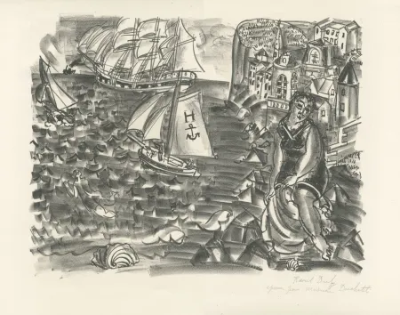 Lithografie Dufy - La Baigneuse