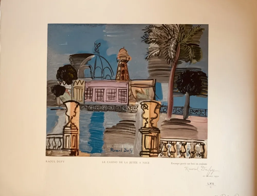 Houtsnede Dufy - La jeté du casino de Nice 