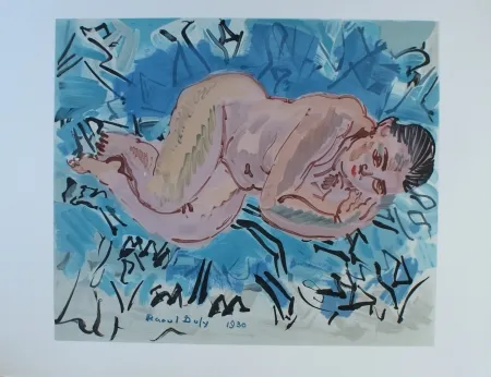 Lithografie Dufy - Nu couche