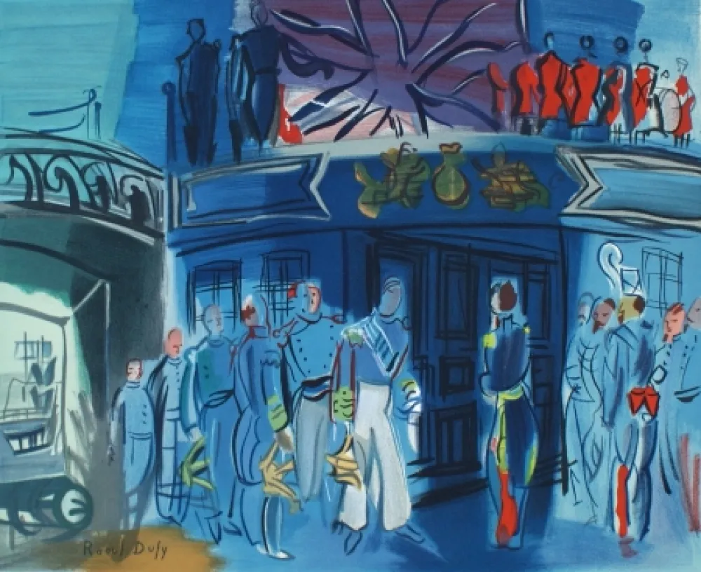 Lithografie Dufy - Reception d’in amiral Anglais sur un bateua Francais